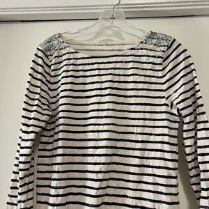 J. Crew Sequin Shoulder Top